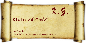 Klain Zénó névjegykártya
